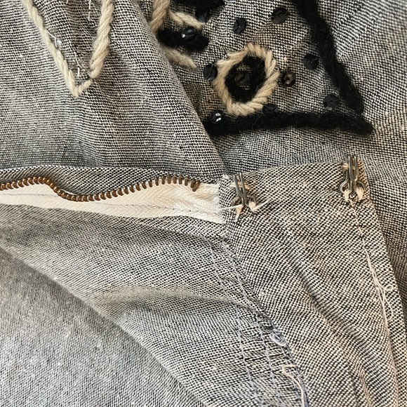 🩶 True Vintage Gray Circle Skirt Sequins L - Picture 9 of 9